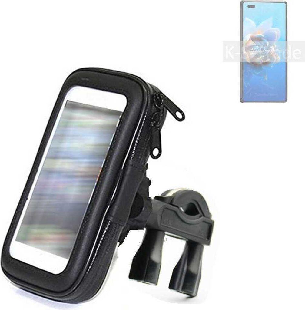 K-S-Trade Fahrrad-Halterung kompatibel mit Huawei Mate X2 Handy-Halterung Halter Lenkstange Fahrradhalterung Motorrad Bike Mount Wasserabweisend