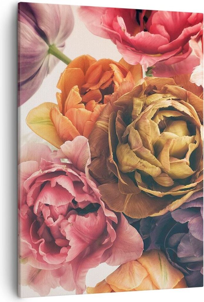Bild auf Leinwand - Leinwandbild - Einteilig - Blumenstrauß Blumen Braut - 50x70cm - Wand Bild - Wanddeko - Wandbilder - Leinwanddruck - Wanddekor...