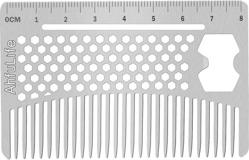 Pettine da Tasca in Acciaio Antistatico EDC per Barba e Capelli