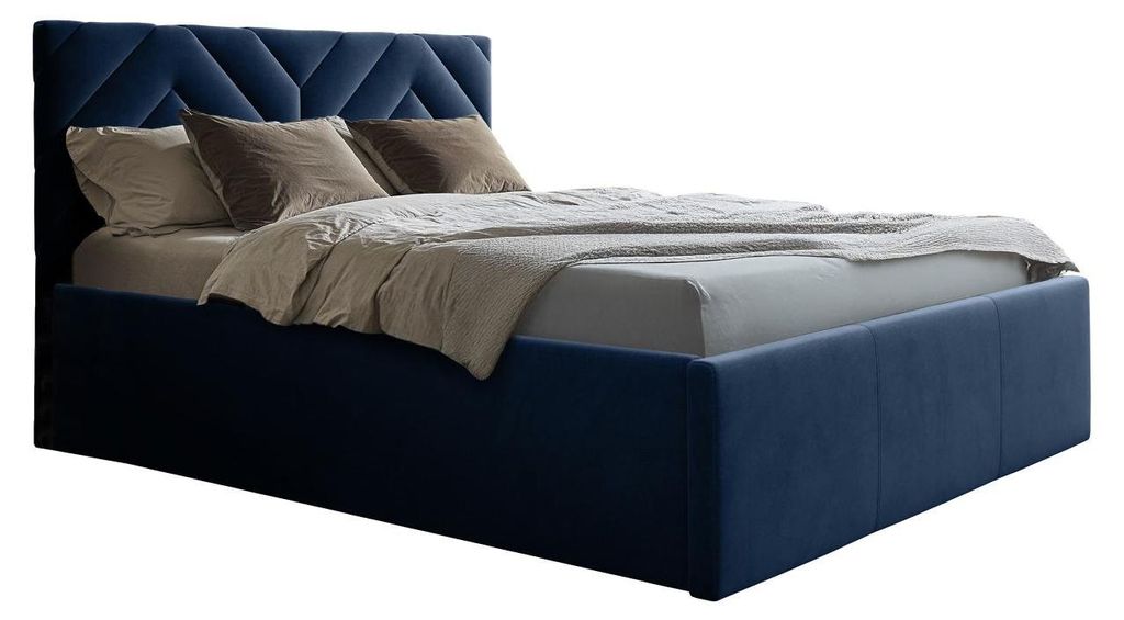 MIRJAN24 Polsterbett Azzuro, Bett mit Bettkasten, Polsterkopfteil, Gasdruckfeder und Lattenrost mit zwei verstellbare Füße (Farbe: Fresh 11, Grö...
