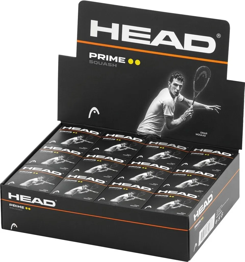 Balles de squash Head Prime Double Point Jaune en pack de 12 unités