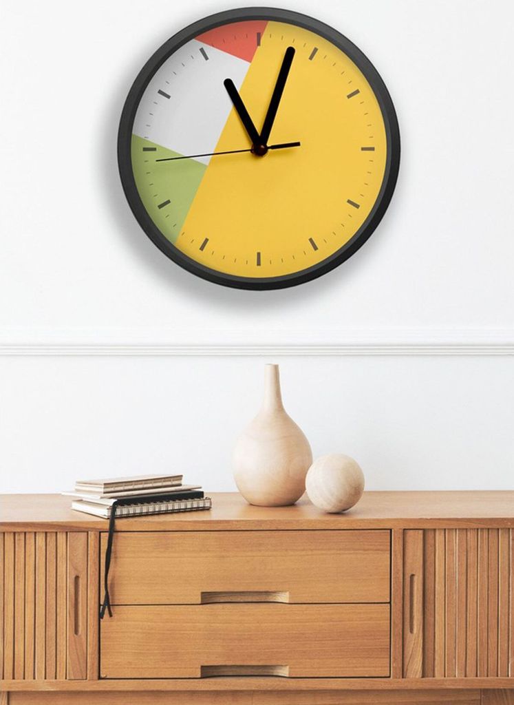 Opviq, Artavessa3Dclock6, Dekorative MDF-Uhr, Mehrfarbig, 100 % MDF, 36 x 36 x 1 cm