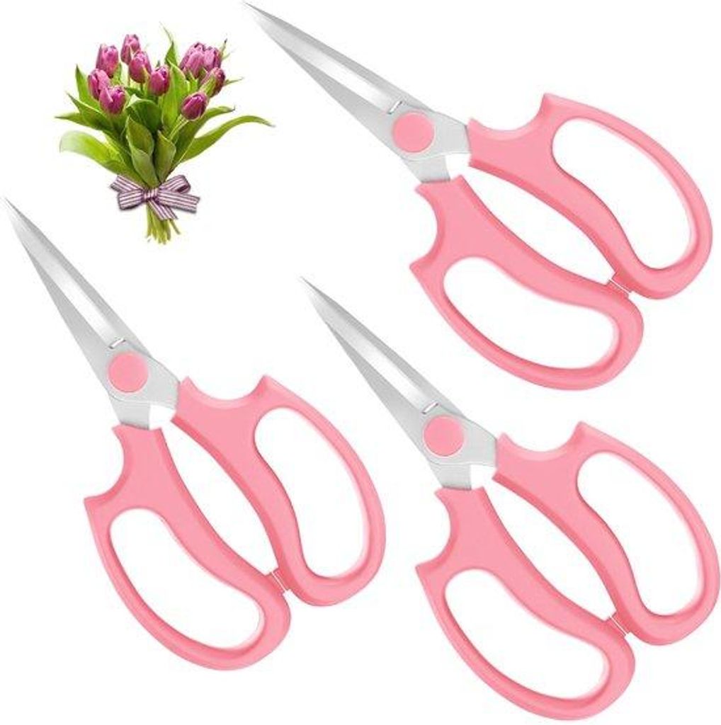 Unyqoos Set mit 3 ergonomischen Schneidescheren aus Stahl für Gartenarbeit und Floristik