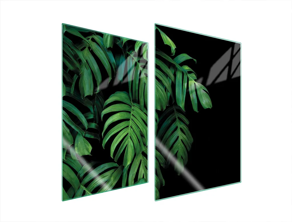 Piastre copri fornelli 2 pezzi 35x52 ceramica copri piano cottura vetro tagliere fogliame verde