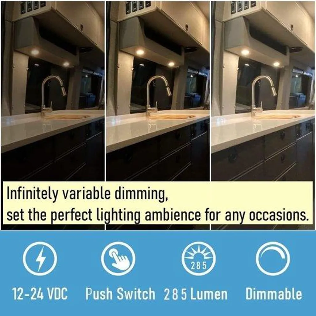 Spots LED 12V 4000K à Intensité Variable pour Intérieur Nomade