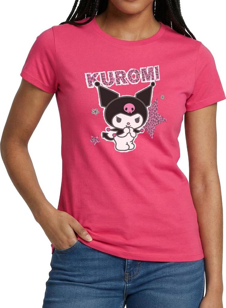 Spreadshirt Kuromi Mit Schriftzug Leo Stil Frauen T-Shirt, L, Azalea