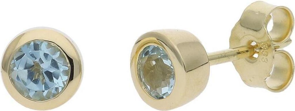 JuwelmaLux Ohrstecker 333 Gold mit Blautopas JL39-06-0233