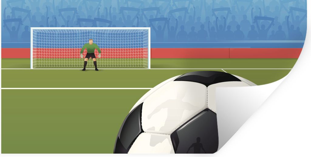 MuchoWow Wandtattoo Wandsticker Wandaufkleber Eine Illustration eines Fußballs auf dem Feld im Stadion - Jungen - Mädchen - Kinder 160x80 cm Se...