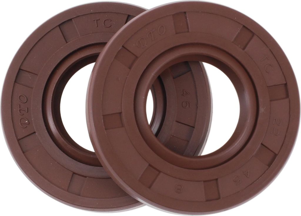 Universelle Öldichtung TC Dichtungsring Rotationswellendichtung 22x45x8mm Hochdruck FKM Gummi Braun 2 Stück