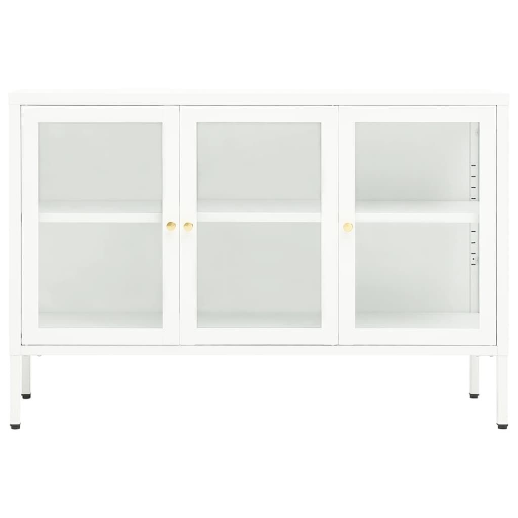 "SALE 2026"Kommoden - Weiß Sideboard Weiß 105x35x70cm Stahl und Glas Stabli Möbel9551171