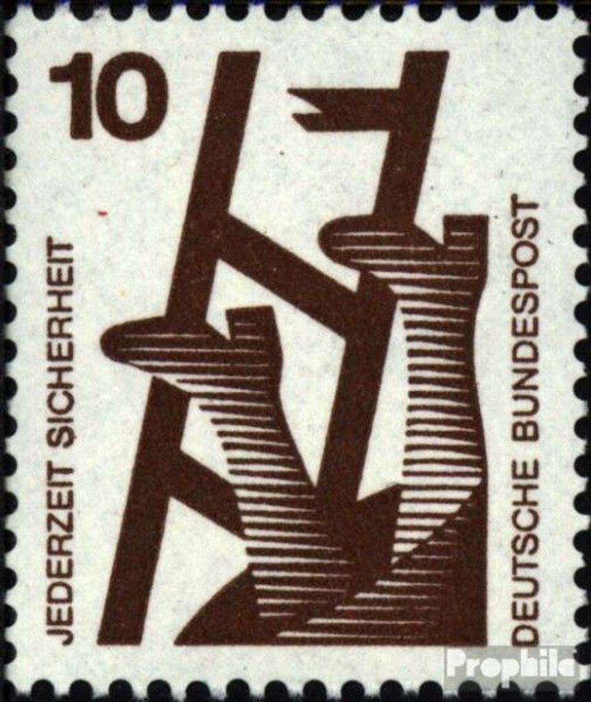 Briefmarken BRD (BR.Deutschland) 1973 Mi 695A Rd mit blauer Zählnummer postfrisch Unfallverhütung