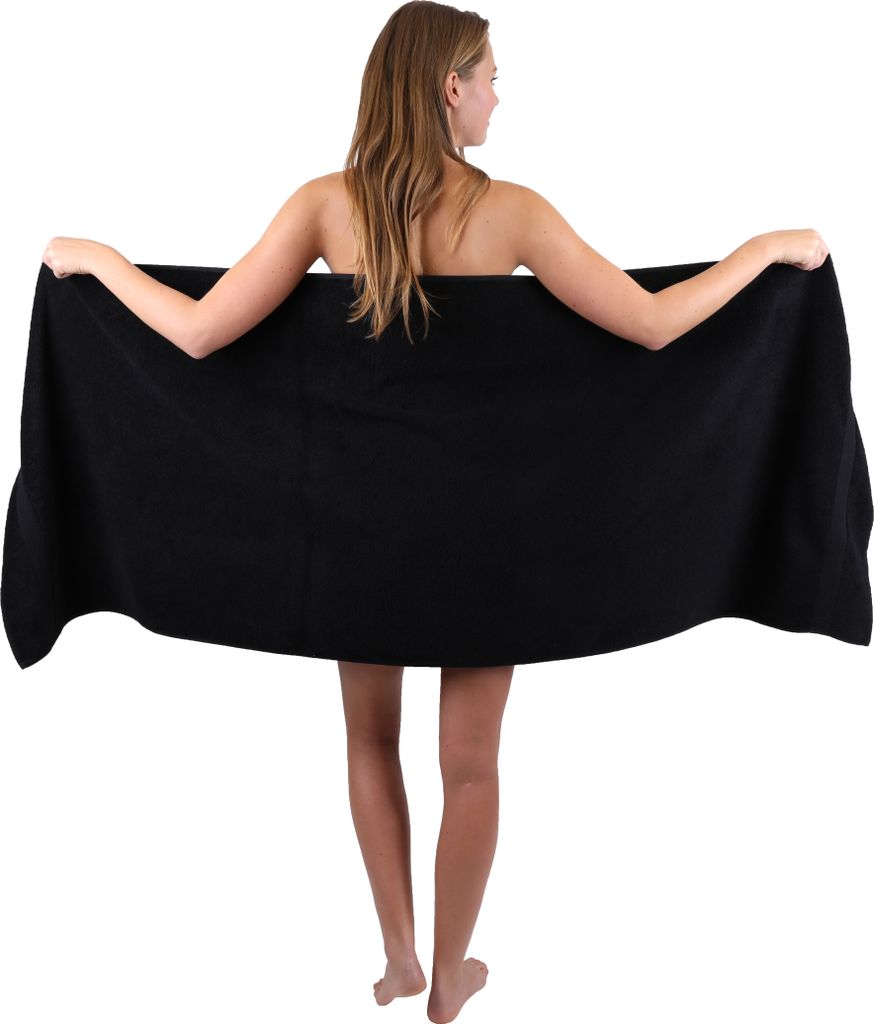 Betz Saunatuch 70 x 200 cm PREMIUM 100% Baumwolle Badetuch Liegetuch Strandtuch Farbe: schwarz