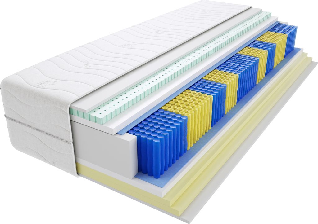 Matratze 70x140 cm Doppelmatratze, H2 & H3 Federkernmatratze, Taschenfederkernmatratze 23 cm Hoch Latex Visco Memory Hypoallergene, HR-Schaum, Wend...