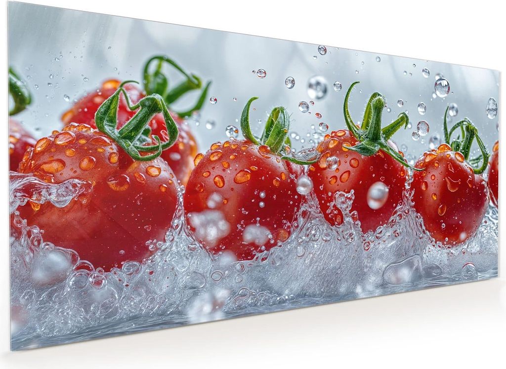 Küchenrückwand Spritzschutz Glas mit Motiv Wassertomaten 40 x 40 cm