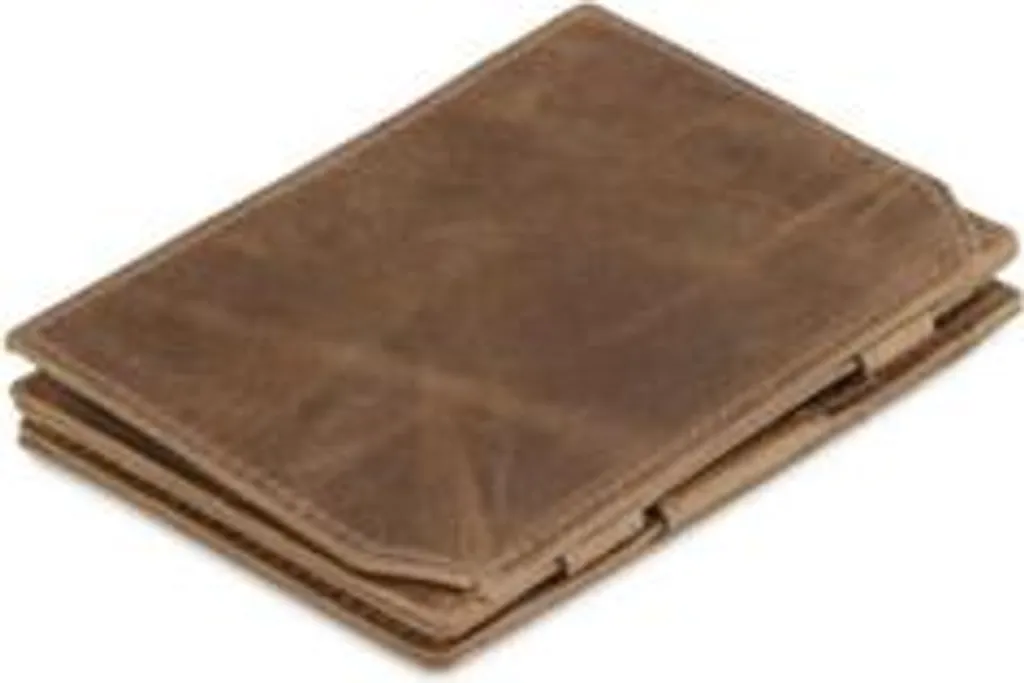 Portefeuille femme marron compact avec protection RFID et 12 fentes