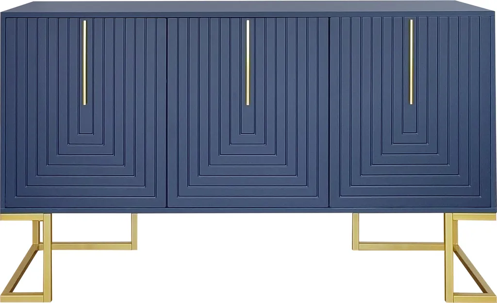 Meuble Buffet 138cm Bleu : Rangez Tout Facilement avec ce Sideboard Chic - 10