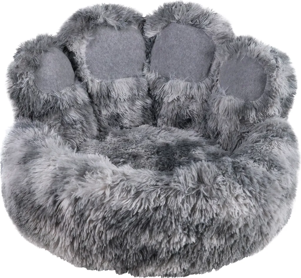 Corbeille ronde pour grand chien Nobby Paw gris de 90 cm ultra douce