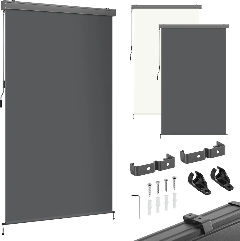 Tenda da sole verticale Izrielar 250x180 cm antracite per esterni e interni Tenda da sole impermeabile con manovella per balconi, terrazze e giardini Tenda da sole per balconi Protezione solare Tenda da sole Protezione dalla vista - 14