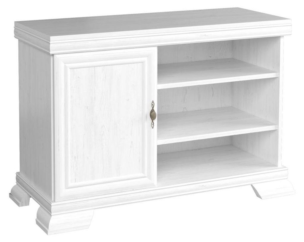 TV-Unterschrank Sentis 10, Farbe: Kiefer Weiß - 77 x 108 x 56 cm (H x B x T)