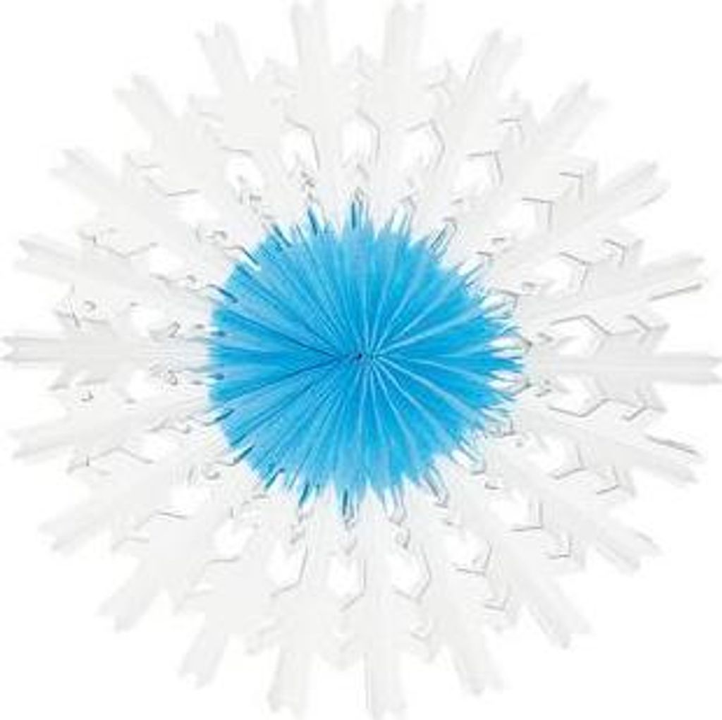 Dekofächer Schneestern 60cm, schwer entflammbar