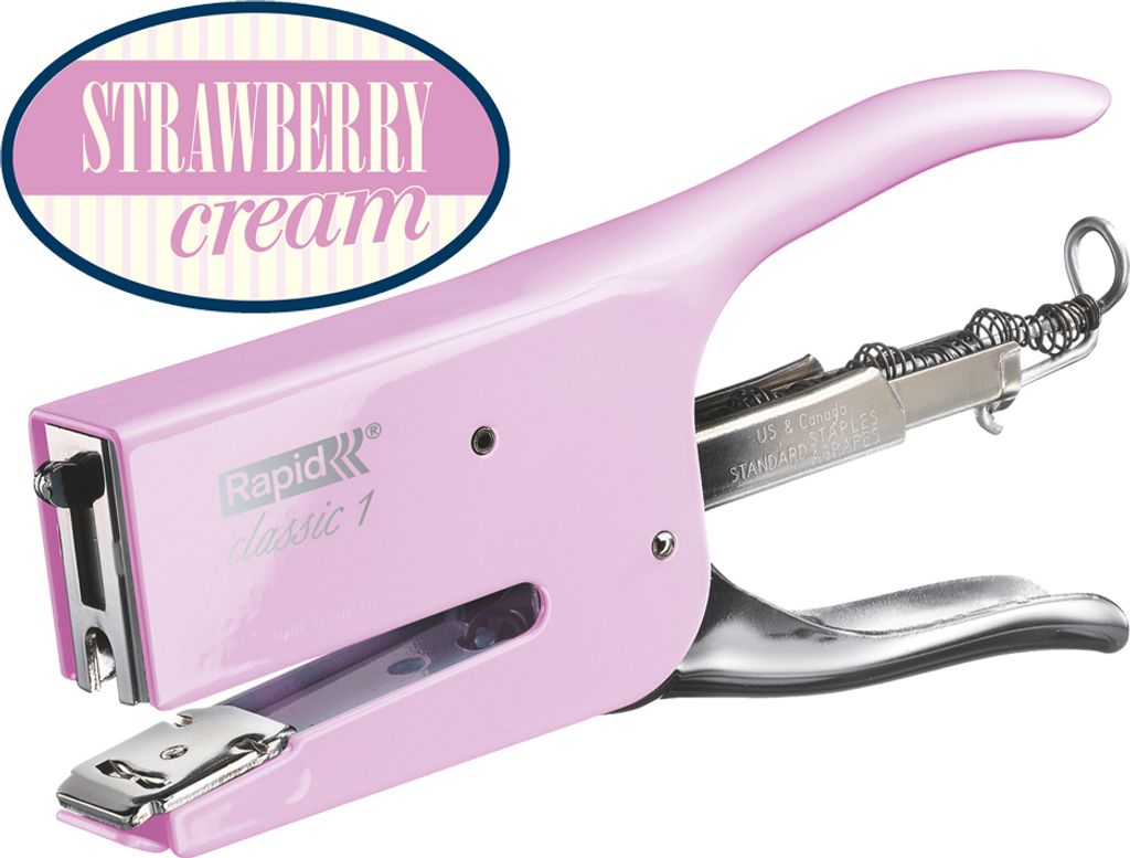 Rapid Heftzange Classic K1 Retro Strawberry Cream rosa