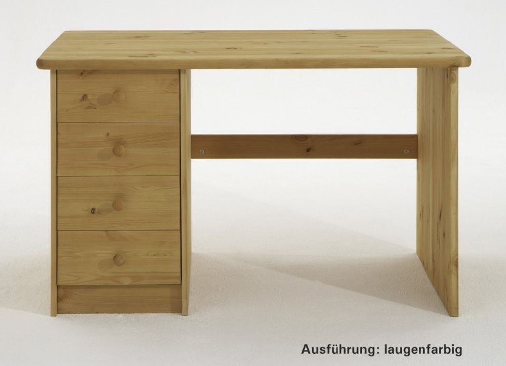Schreibtisch Kinder-Schreibtisch Kiefer massiv Kinderzimmer Schubladen, Farbe:Weiß