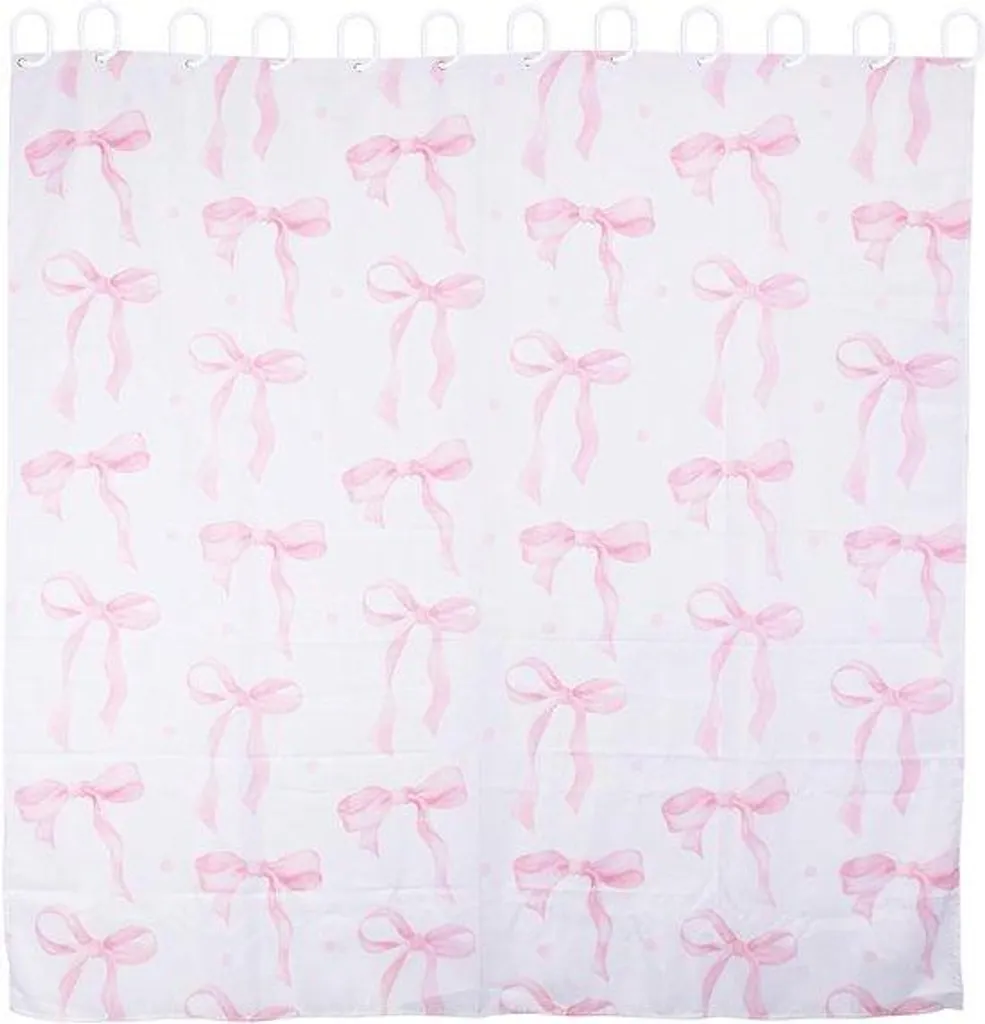 Rideau de douche rose 180x180 cm pour aménager une salle de bain zen