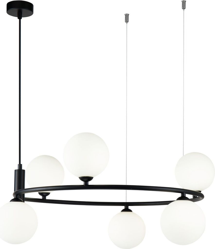Żyrandol RING czarno-biały 6xG9x25W szkło wym:184x58x58cm Zdjęcie produktu 
