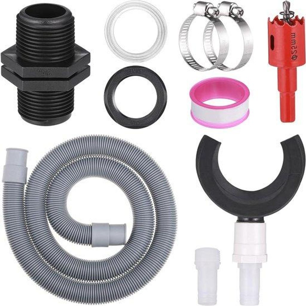 Regenwasser-Sammler-Set mit flexibler Hose und Ablaufstück