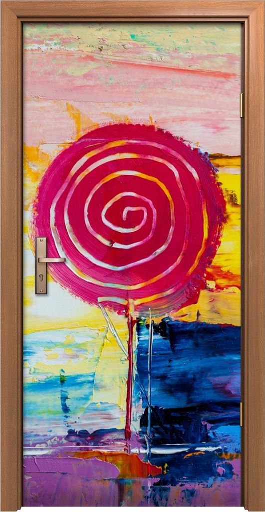 Türposter 90x200 cm Türaufkleber Türtapete Türfolie Klebefolie Wand Malerei Abstrakt Baum bunte