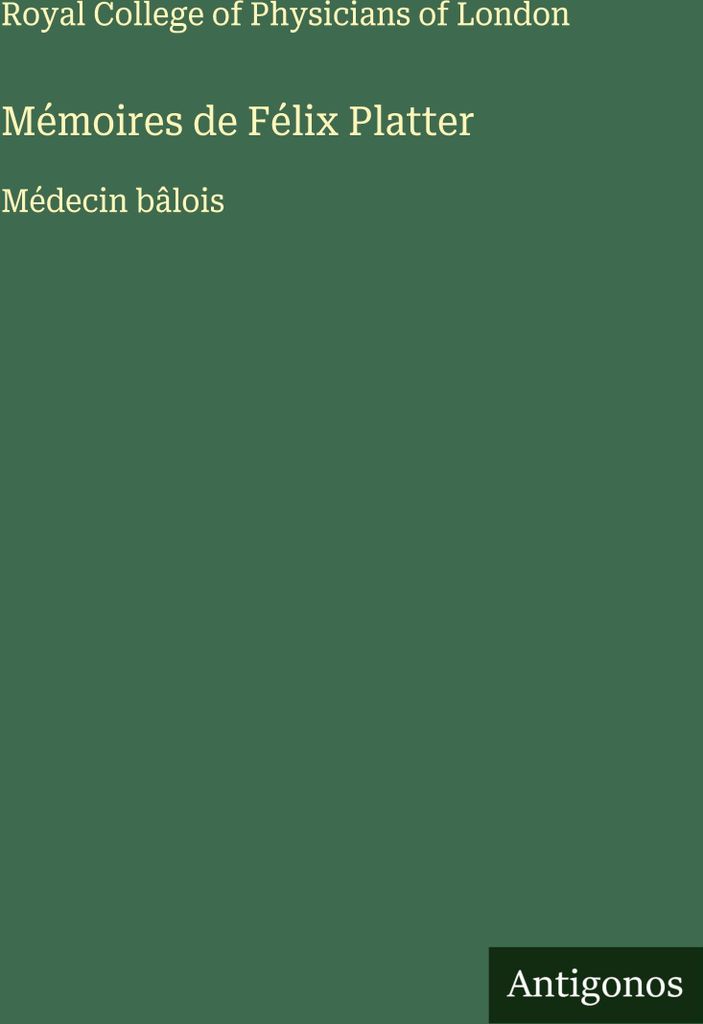 Mémoires de Félix Platter