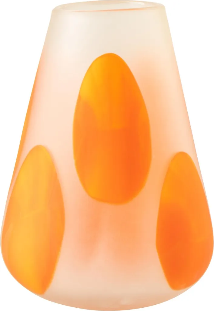 Photophore J-Line pour ambiance chaleureuse verre pois orange foncé