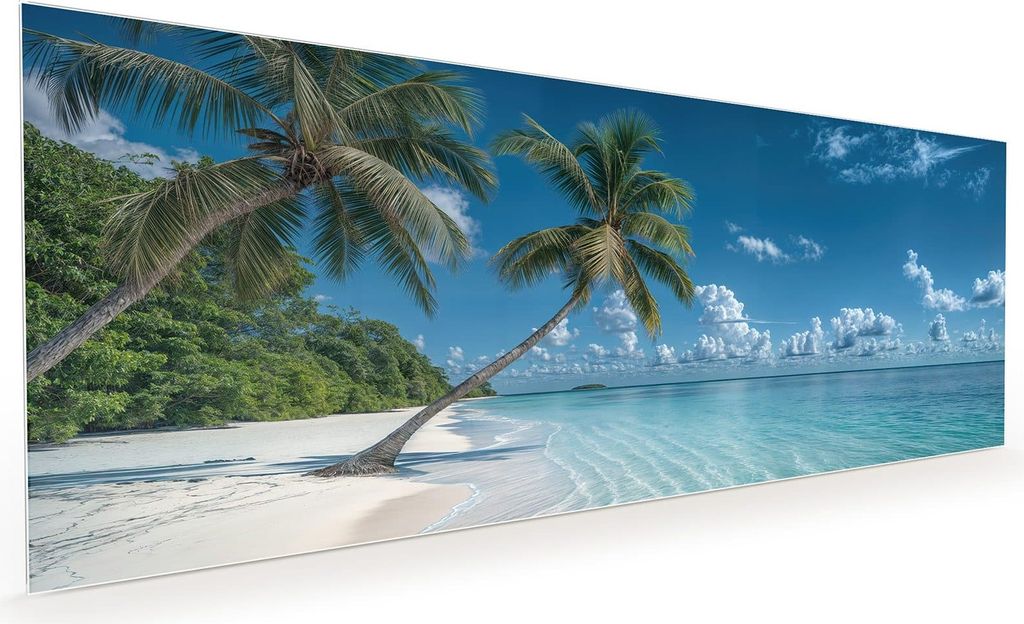 Küchenrückwand Spritzschutz Glas mit Motiv Strandurlaub 40 x 40 cm