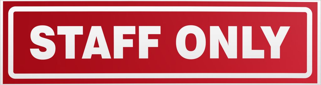 Kiwistar Staff only invertiert Magnetschild Schild magnetisch - 20cm Rot - reflektierend - Magnetfolie für Auto PKW Kfz