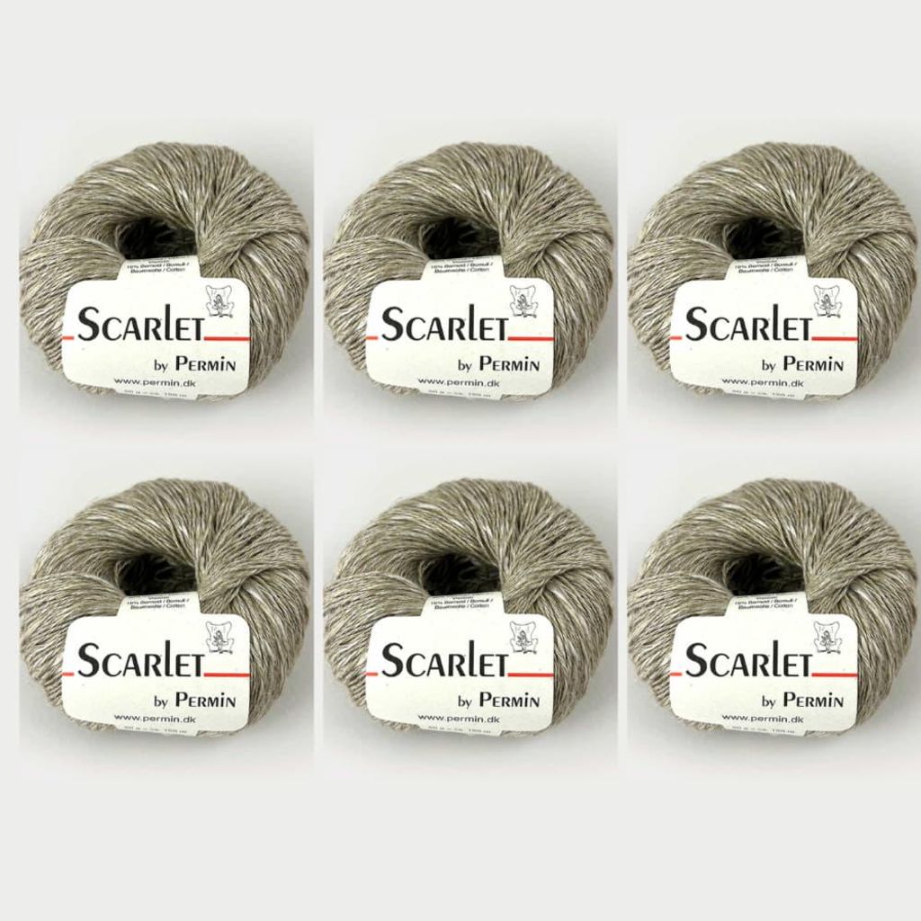 6x Scarlet von Permin – Ökologisches Sommergarn (Leinen, Baumwolle & ECOVERO ) (05 Sand)