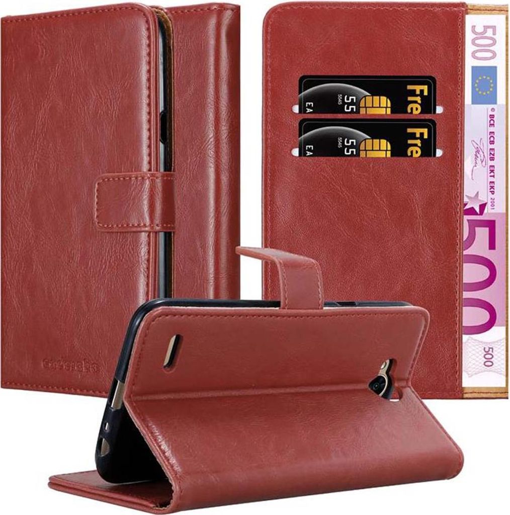 Cadorabo Hülle für LG X POWER 2 Schutzhülle in Rot Handyhülle Book Tasche Case Etui Luxury