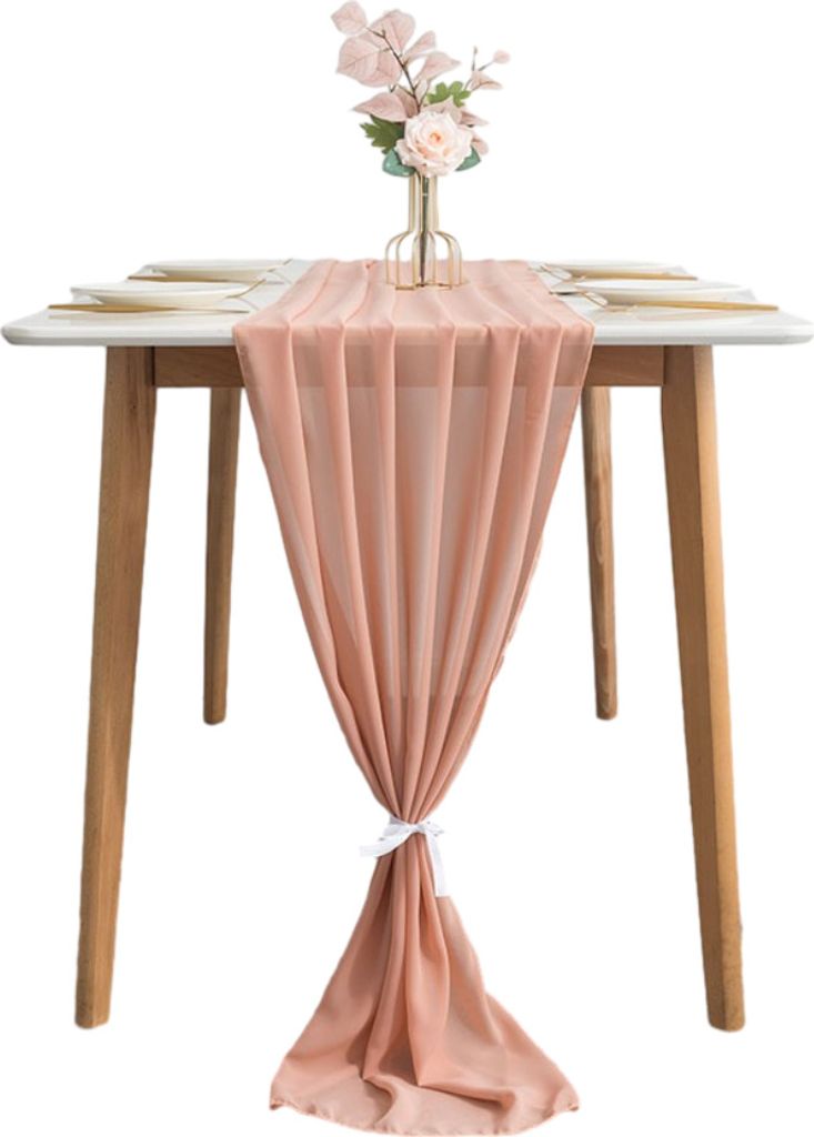 Weiche Chiffon 70x305cm Romantische Tabelle Läufer, Herbst Thanksgiving Tabelle Läufer, Extra Lange Tablerunner