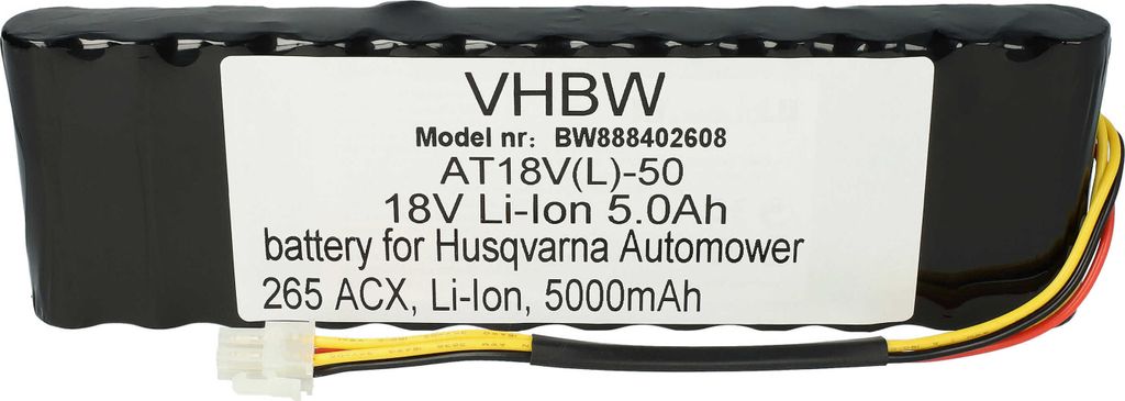 vhbw Akku kompatibel mit Husqvarna Automower 265 ACX G2-2 Rasenmäher (5000mAh 18V Li-Ion)