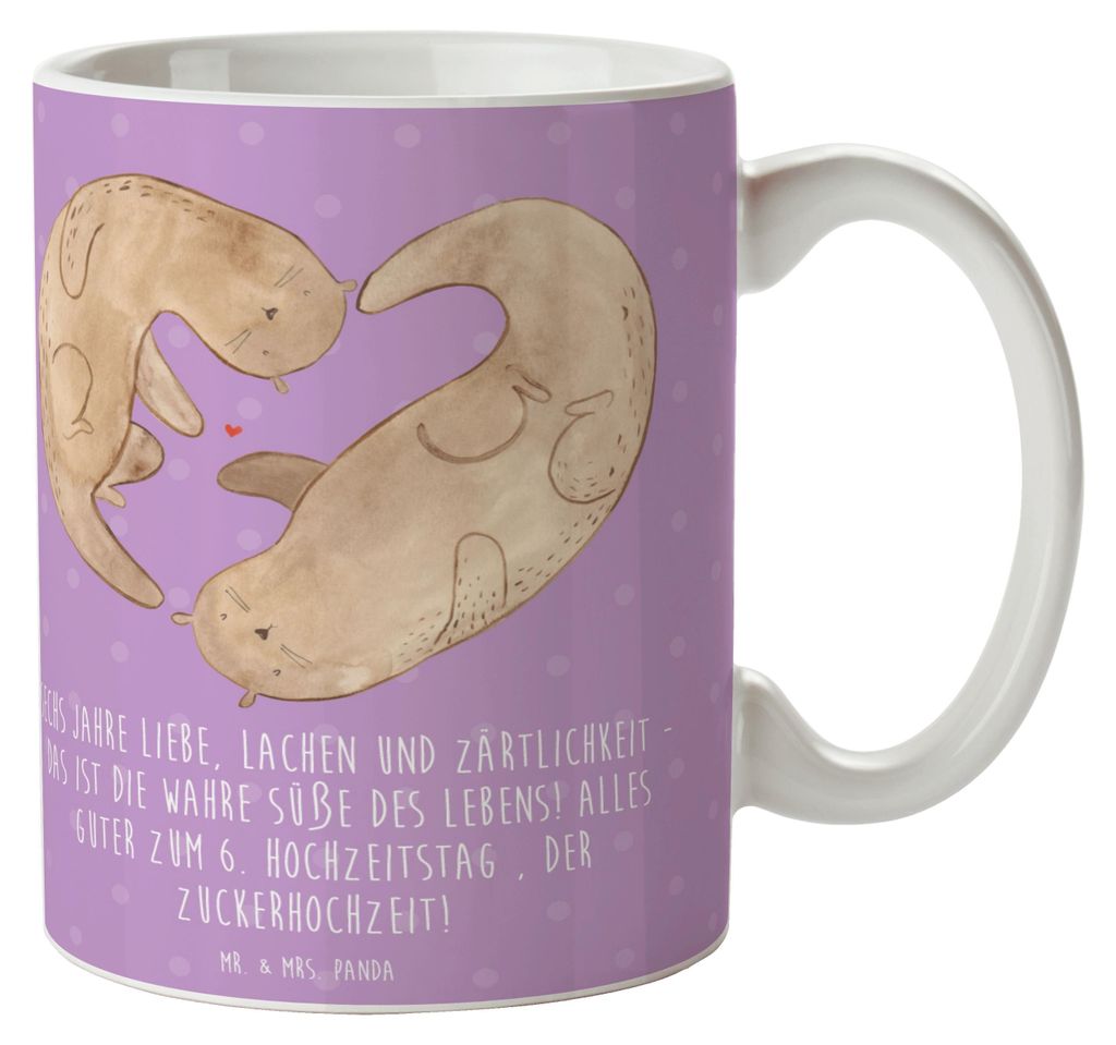 Mr. & Mrs. Panda Teetasse 6. Hochzeitstag Zuckerhochzeit - Lavendeltraum - Geschenk, Becher, besondere Anlässe, Heiraten, Jahrestag, Geschenke, He...