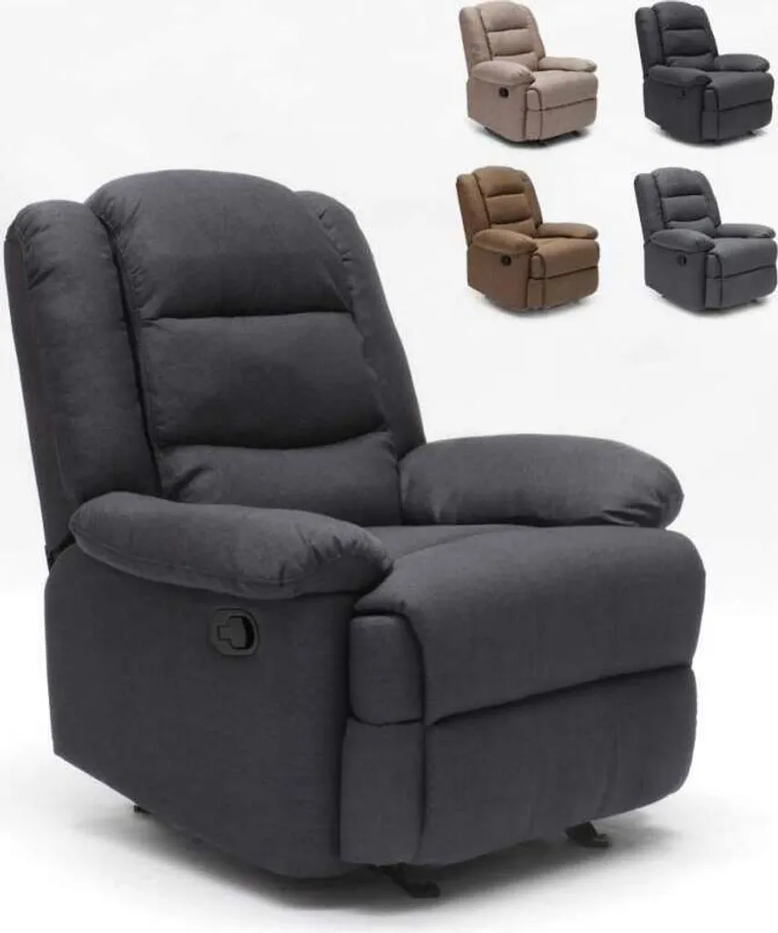 Fauteuil à bascule pliable Sofia Noir avec repose-pieds design chic - 6