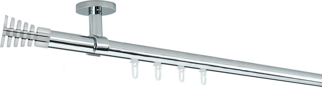 SN Deco - Innenlaufgarnitur Gap, 19 mm, 1-Lauf, edelstahl optik, 480 cm (3x160 cm inkl. Verbinder), Deckenträger