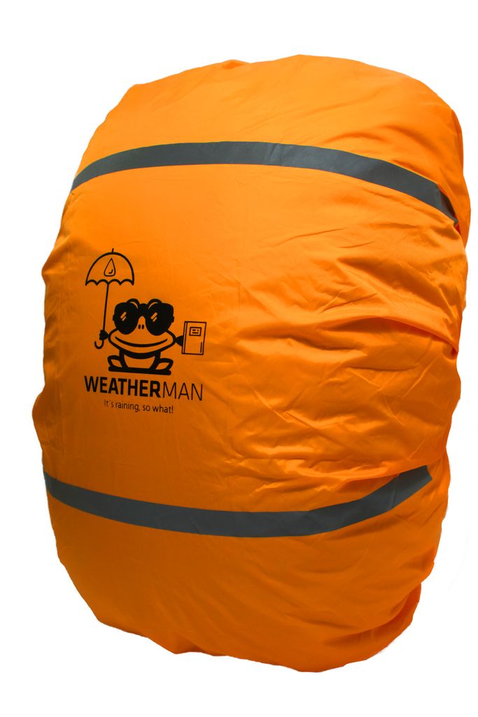 WEATHERMAN Regenschutz für Rucksack und Schulranzen - mit Reflektoren, wasserdichte Regenhülle in Signalfarbe, Farbe:Orange