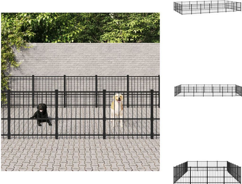 vidaXL Outdoor-Hundezwinger Stahl 26,35 m² - Hundezwinger & -ausläufe