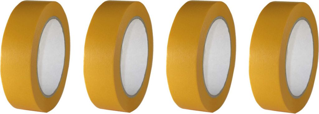 Profi Maler Goldband 4 Rollen - Exzellentes Abdeckklebeband 30mm x 50m für präzise Malerarbeiten Gold