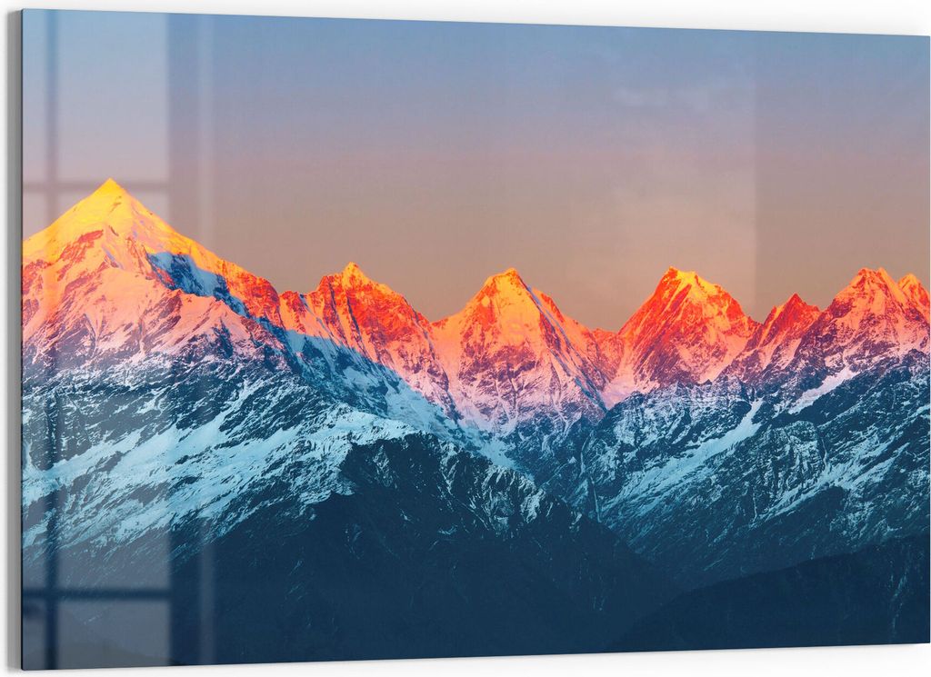 DEQORI Magnettafel Glas 90x60 cm 'Panchchuli in Abendsonne' beschreibbar Whiteboard