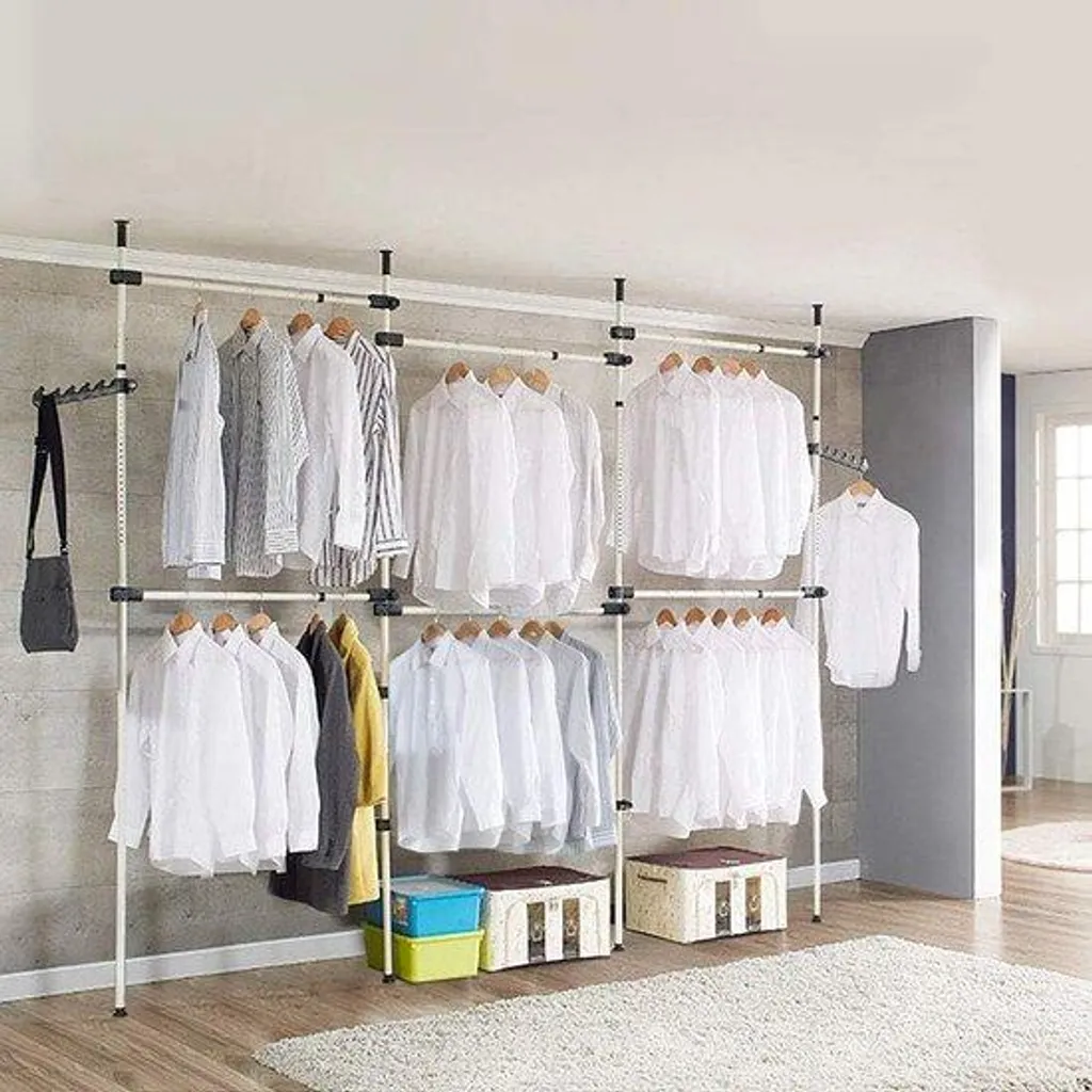 Rangement télescopique pour dressing et buanderie gain de place efficace