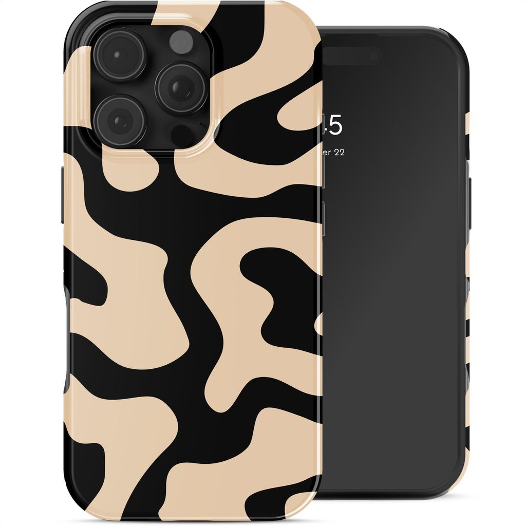 Selencia Vivid Backcover für das Apple iPhone 16 Pro – Art Wave Black