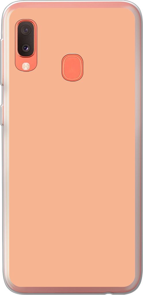 MuchoWow Handyhülle Schutzhülle Hülle für Telefoonhoesje Samsung Galaxy A20e Aprikose - Rosa - Pastell - Einfarbig - Farbe Silikon Softcase H...