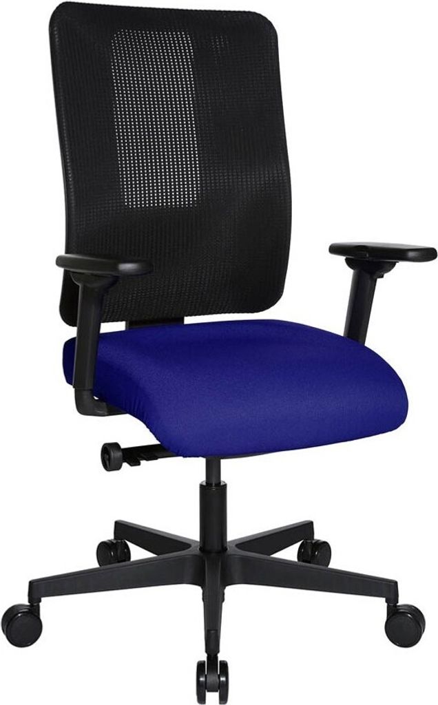 Topstar Bürostuhl Sitness Open X (N) Deluxe mit Schiebesitz, OX30WTW2 T380 royalblau, schwarz, schwarz Stoff