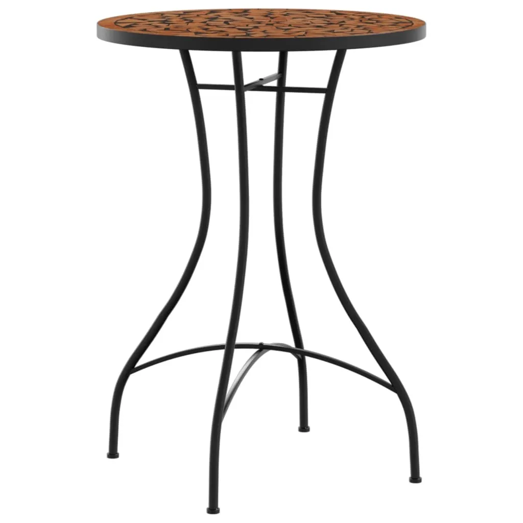 Table de jardin stable en mosaïque Ø60 cm céramique facile à entretenir